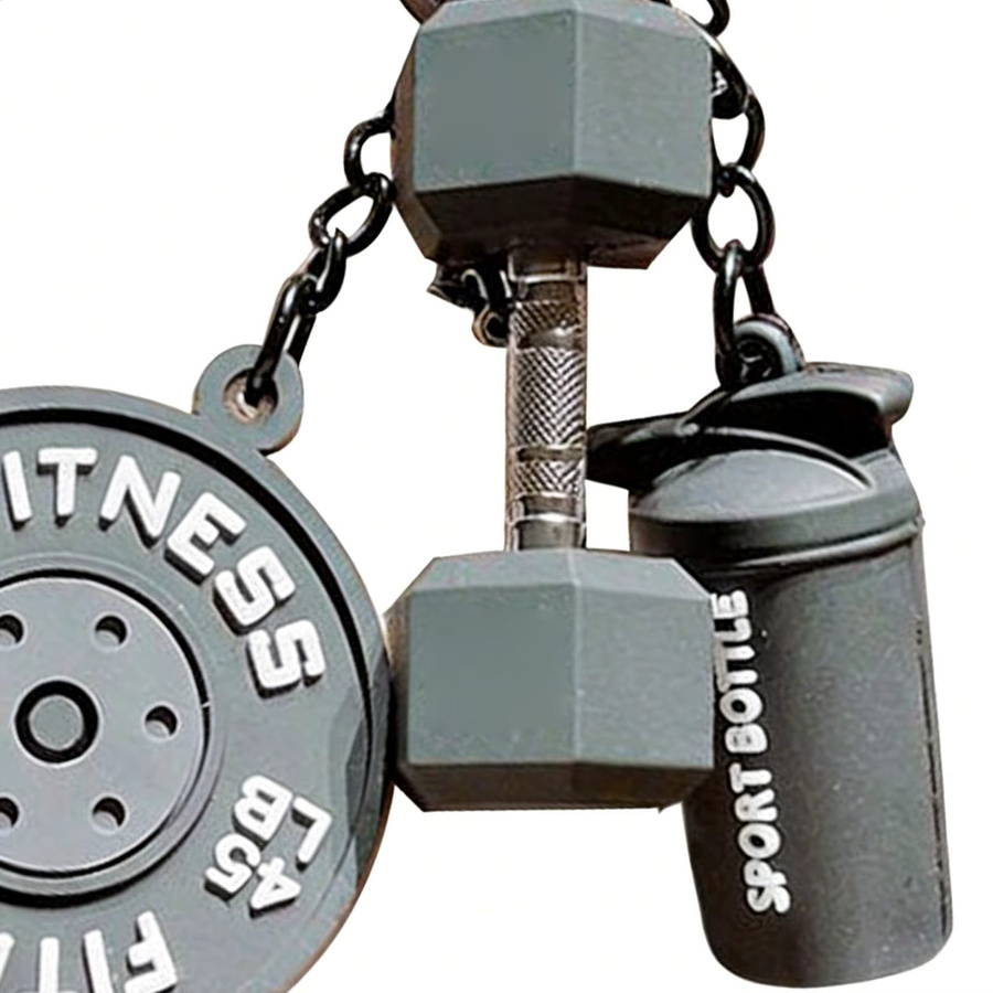 Schlüsselanhänger Silikon, Hantel-Set, Unisex - Bild 4