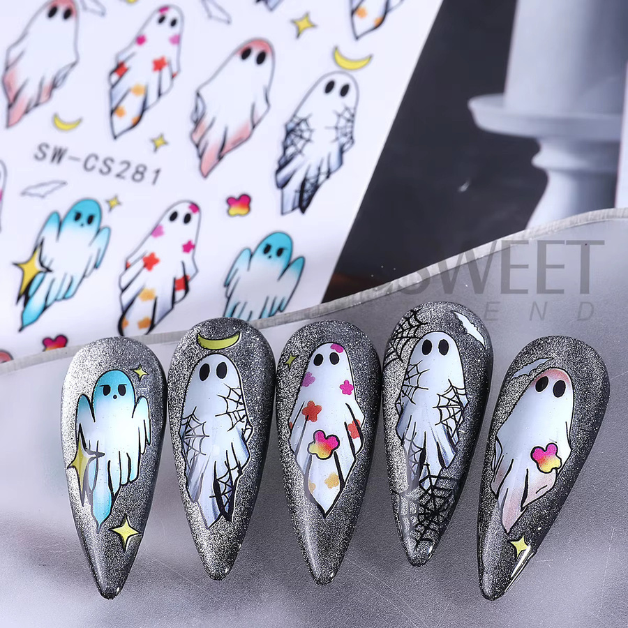SWEET TREND Nail Art Aufkleber Halloween Serie, 6 Stück, Glänzend - Bild 4