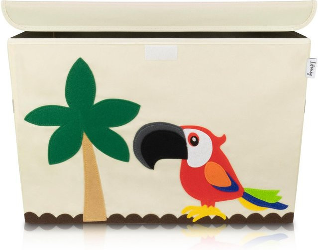 Lifeney Aufbewahrungsbox mit Deckel Papagei Motiv in Beige, B/T/H: 51 x 36 x 36 cm - Bild 1