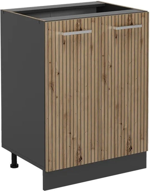 Vicco Küchenunterschrank R-Line in Artisan-Eiche und Anthrazit ohne Arbeitsplatte, Breite: 60 cm - Bild 1