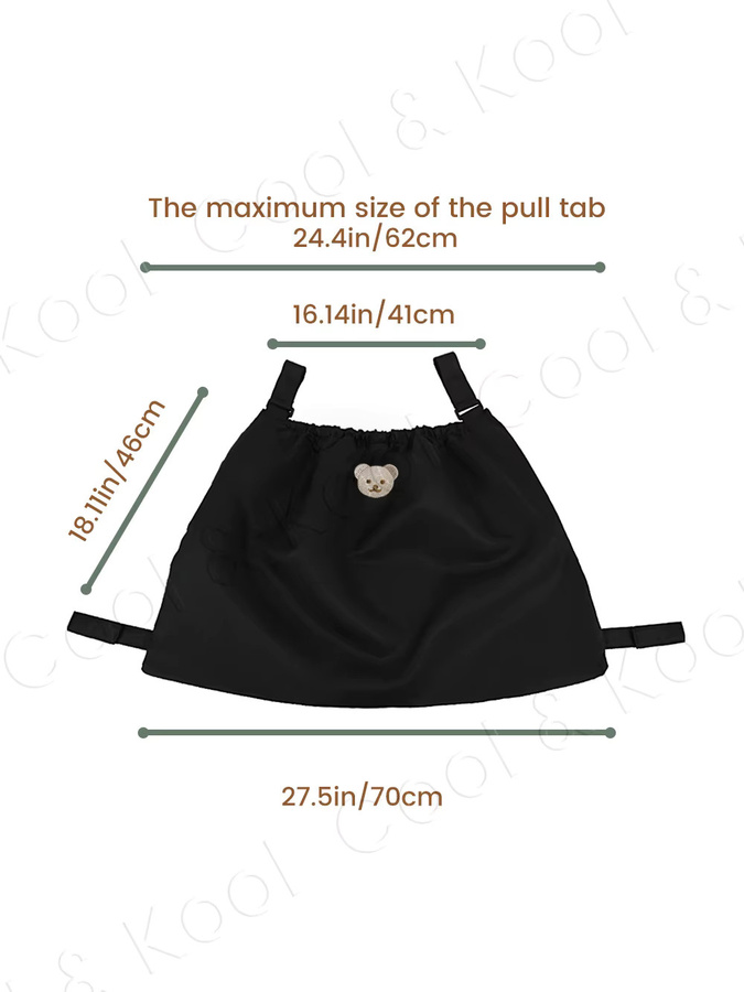 momo&dudu Kinderwagen-Organizer-Tasche mit Clip für Windeln und Babyzubehör in Beige oder Schwarz - Bild 2
