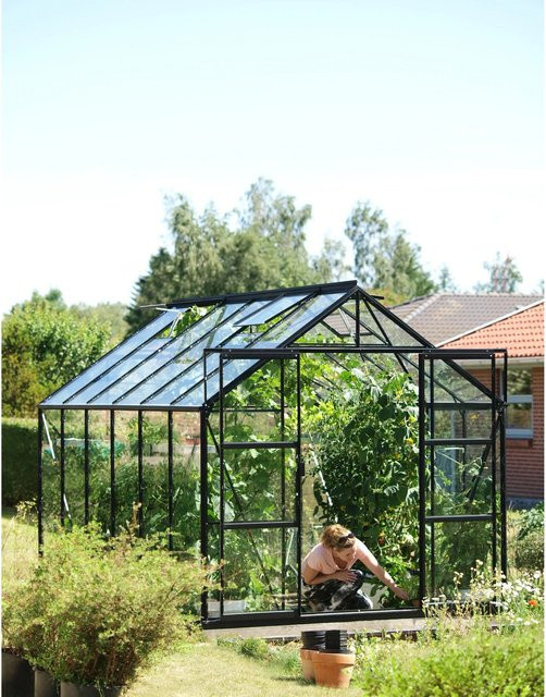 Vitavia Gewächshaus Uranus 9900 mit Fundament und Sicherheitsglas in Schwarz mit 9,9 m² Anbaufläche - Bild 1