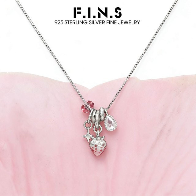 F.I.N.S Anhänger Erdbeere, 925 Silber, Zirkonia - Bild 1