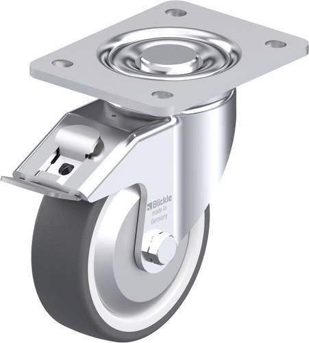 Blickle Stahlblech-Lenkrolle LH-POTH 125G-3-FI-FA in Silber, Rad-Durchmesser: 125 mm, Tragfähigkeit: 350 kg - Bild 1