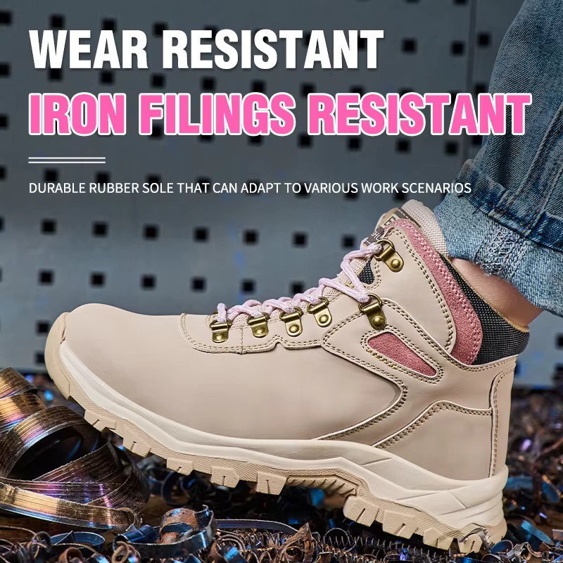 Kankeirr Sicherheitsschuhe für Damen in Beige mit Stahlkappe und Anti-Zertrümmerungs-Schutz - Bild 4