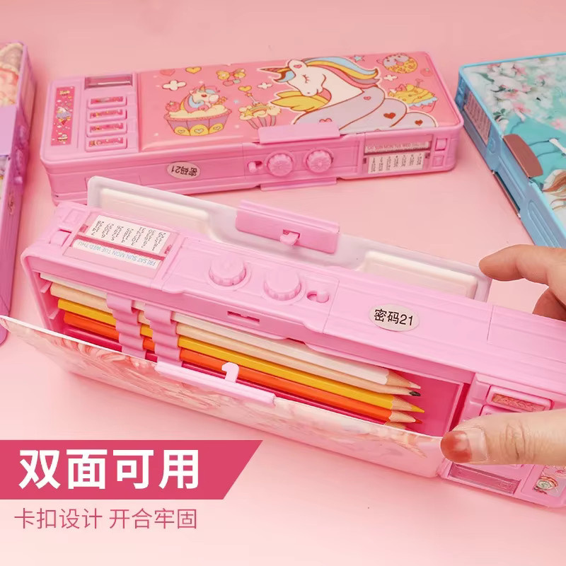 Multifunktionales Prinzessin Federmäppchen mit Passwort-Schutz für Mädchen in Pink - Bild 1