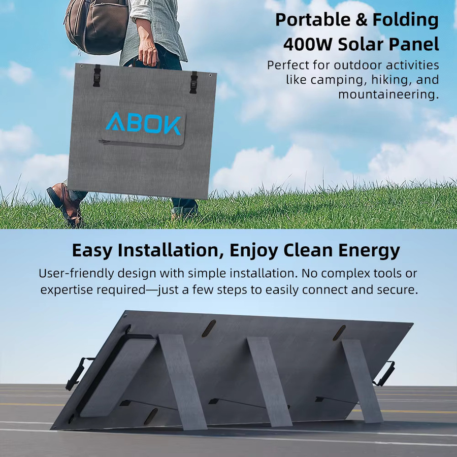 ABOK 400W Monokristallines Solarmodul mit MC4-Ausgang, flexibles und wasserdichtes Ladegerät nach IP68 für Wohnmobile, Camping und Zuhause - Bild 4
