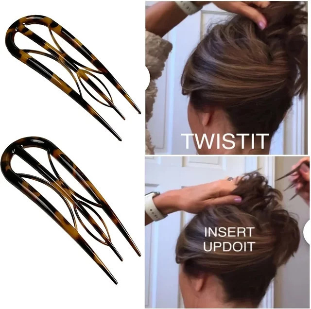 Define Beauty Haarnadeln, 2er-Pack, U-förmig, Leopardenmuster, Unisex - Bild 1