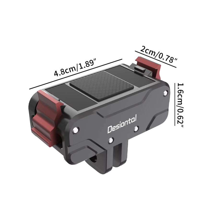 Desiontal DS02 Schnellwechsel-Grundplatte für DJI Action-Kameras aus Aluminiumlegierung in Schwarz mit 1/4-Zoll-Schraube - Bild 4