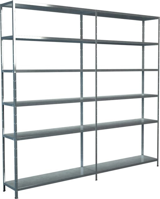Schulte Regalwelt Steck-Grundregal verzinkt, H 230 cm x B 240 cm x T 35 cm - Bild 1