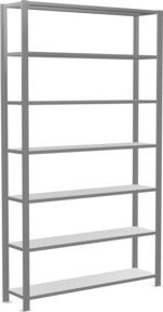 Schulte Grundregal Büro-Steckregal MULTIplus85, silber, verzinkt, mit 7 Fachböden und Kreuzstrebe, B/H/T: 230 x 230 x 130 cm - Bild 1