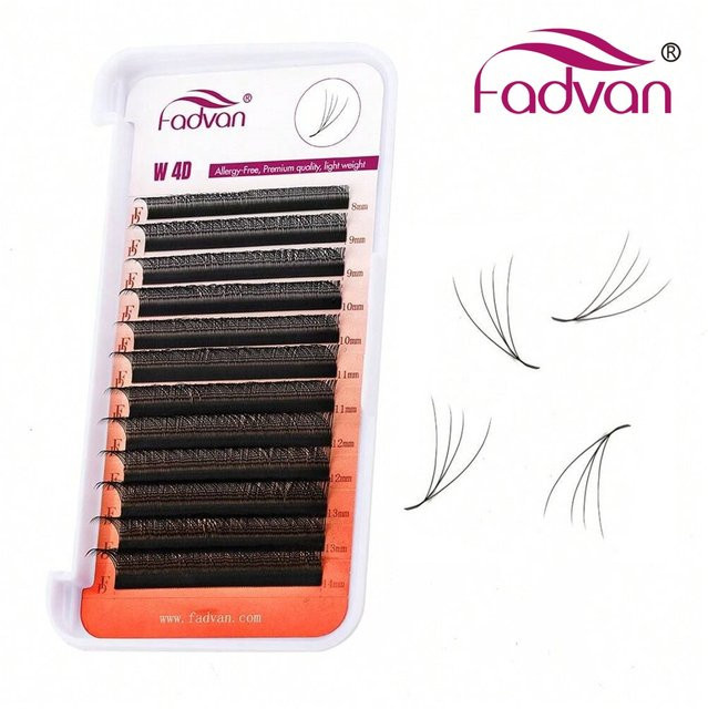 Fadvan 4D W Fan Style Lashes, Schwarz, Wimpernverlängerungen, Natürlich - Bild 1