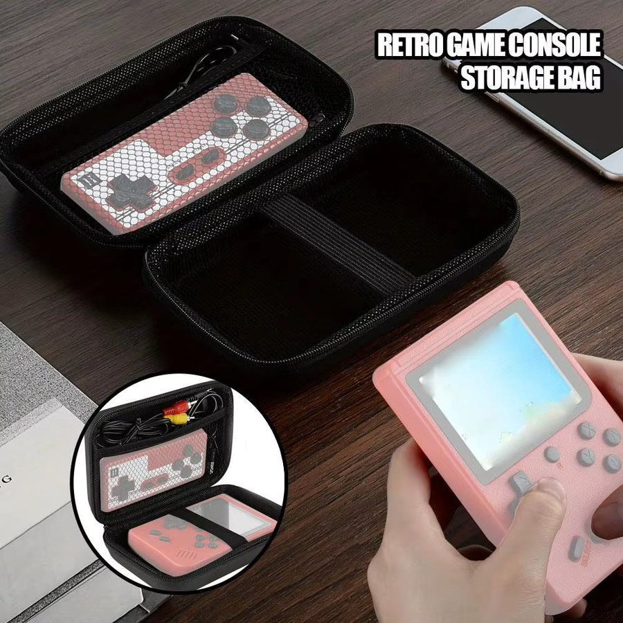 Schutztasche für r35s und r36s Handheld-Spielekonsolen in Schwarz zur sicheren Aufbewahrung von Retro Mini-Playern, Kabeln und Batterien - Bild 2