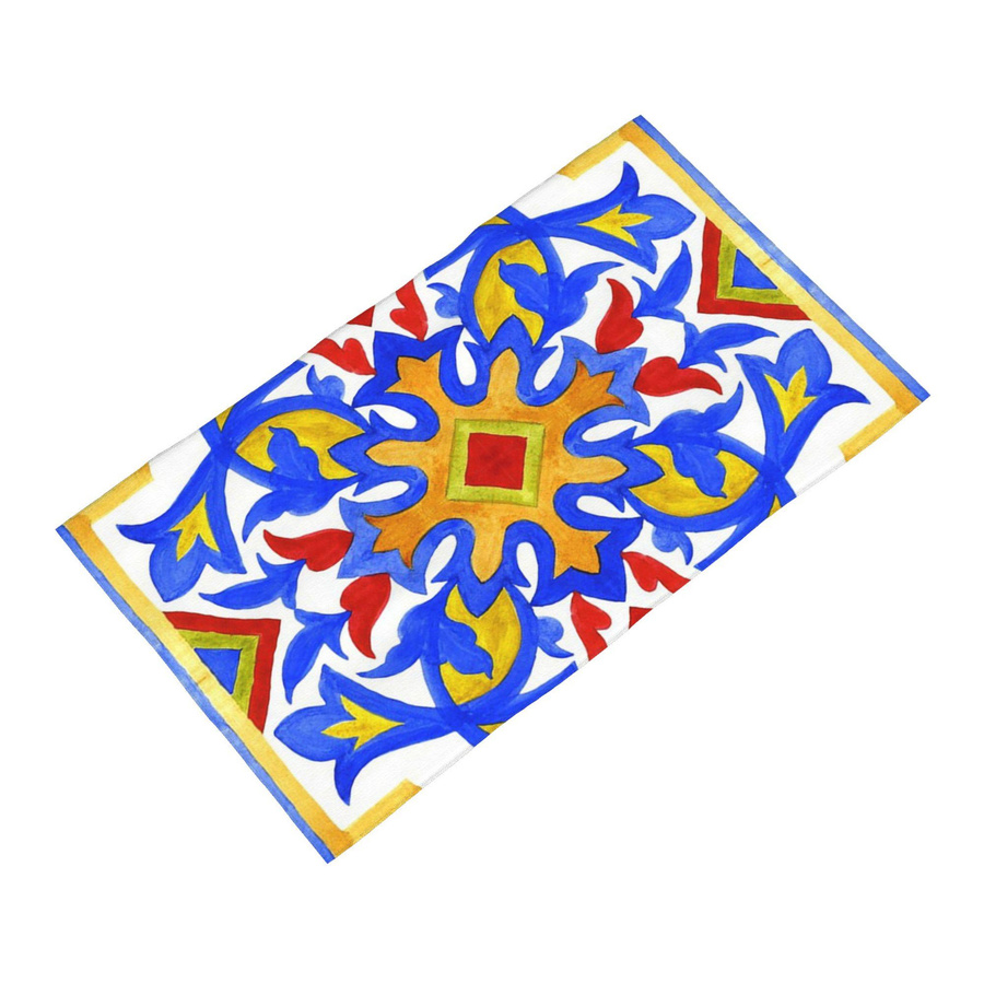 Ka Chen Muxi Set aus 3 Baumwollhandtüchern mit Portugiesischem Azulejo-Design, schnelltrocknend und atmungsaktiv, Farbe: Weiß/Mehrfarbig, B: 40 cm, H: 60 cm - Bild 2