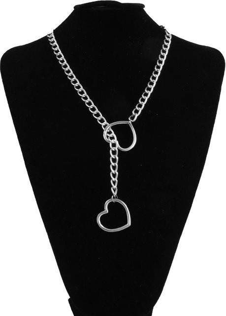 YIRAN Halskette Herz-Gliederkette, Silber, Damen, 71 cm - Bild 1