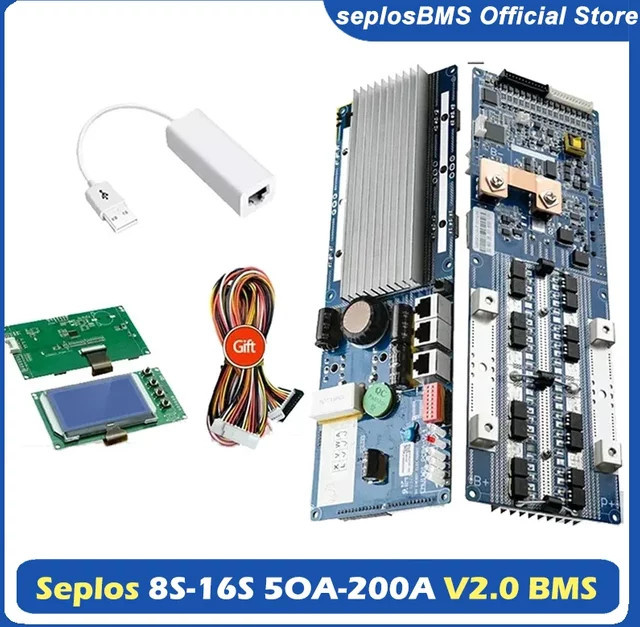 Seplos Smart BMS mit Bluetooth und RS485 Kommunikation für Li-Ion und LiFePo4 Batterien, kompatibel mit Invertern, 48V (13S bis 16S), 100A/150A/200A - Bild 1
