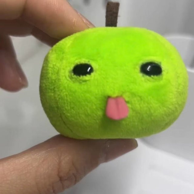 Schlüsselanhänger Grüner Apfel, Plüsch, Unisex - Bild 1