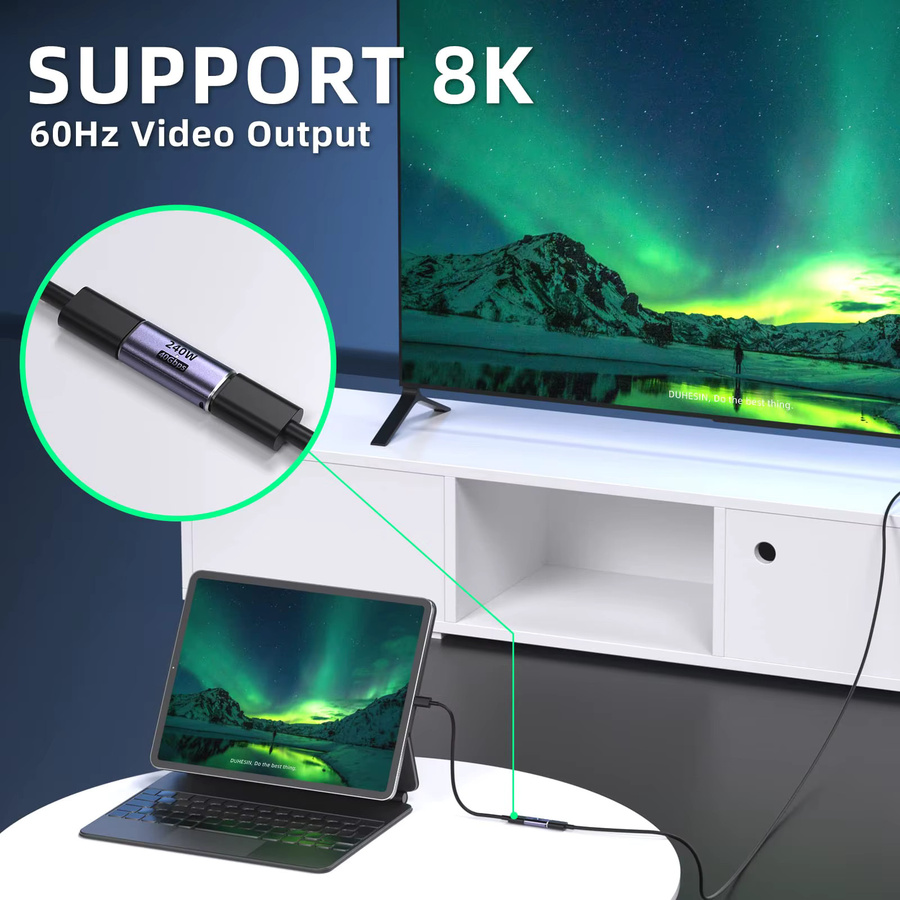 NNBILI USB4.0 C auf C Adapter Koppler mit LED-Anzeige, 240 W, 40 Gbit/s, unterstützt 8K Audio und Video - Bild 3