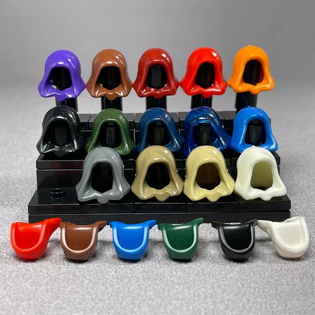 BRICKPANDA Fantasy Figuren Zubehör Set mit Kapuzen und Kopfbedeckungen in Mehrfarbig - Bild 1