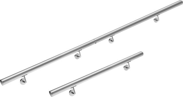 Monzana Handlauf 3er-Set aus Edelstahl in Silber, rund, Wandmontage, Länge: 300 cm, Durchmesser: 4,2 cm - Bild 1