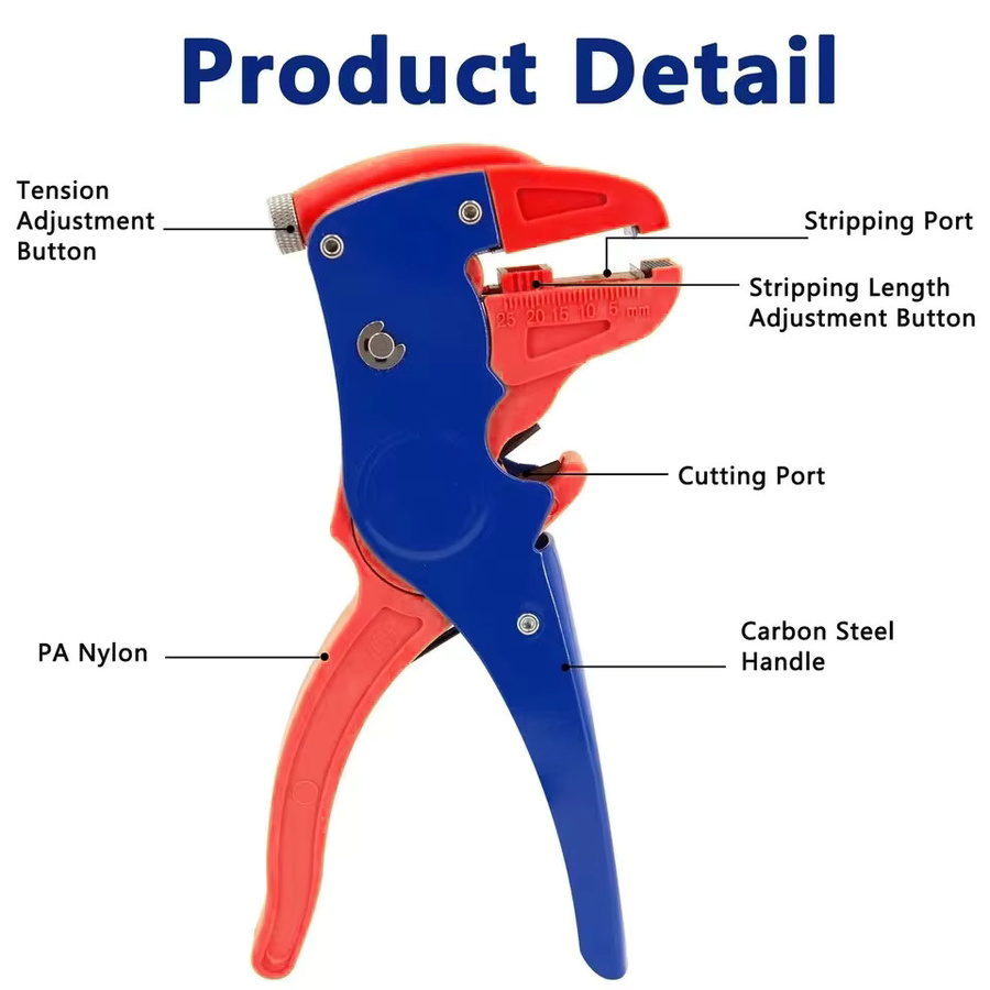 YQXINQIDZ 2 in 1 Automatische Abisolierzange und Cutter mit Messerschneide für Kabel und Elektronikreparaturen - Bild 3