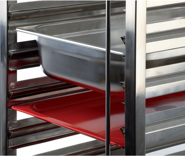 APS GN 1/1 Edelstahl Regalwagen mit 15 Doppelauflageschienen, Farbe: Silber, B/T/H: 38,5 x 55 x 173,5 cm - Bild 1
