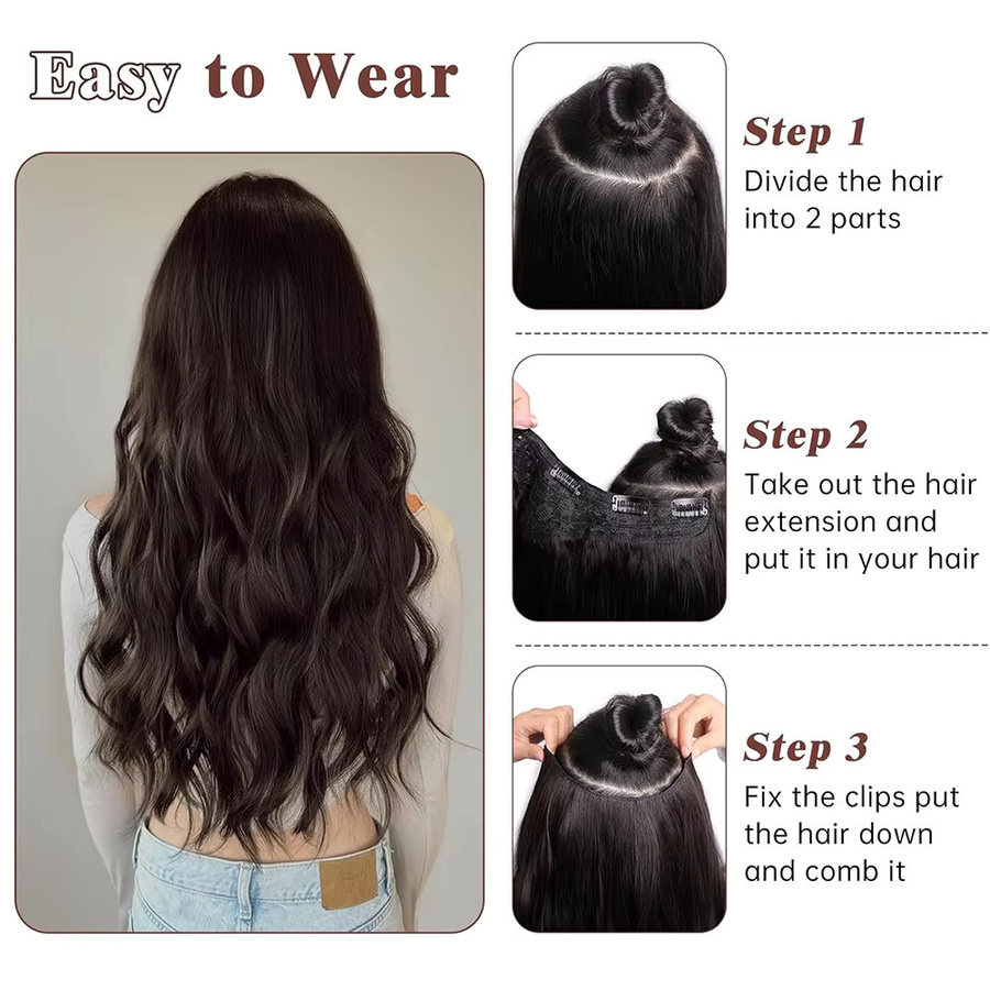 Horsepower star Synthetische Perücke für Damen, große Wellen, Clip-Stil - Bild 5