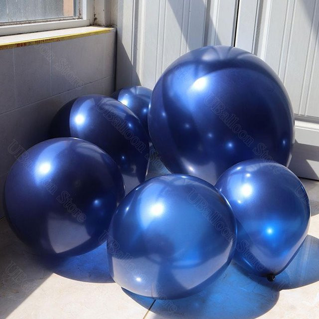 MicroPlush Perlen-Luftballons in Marineblau mit Glitzer-Effekt für Hochzeit, Geburtstag und Party-Dekorationen - Bild 1