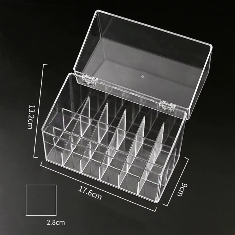 LEENKEA Make-up Organizer aus Acryl, Lippenstift Display-Ständer und Schmuckbox, transparent, Breite: 17,6 cm, Tiefe: 13,2 cm - Bild 6