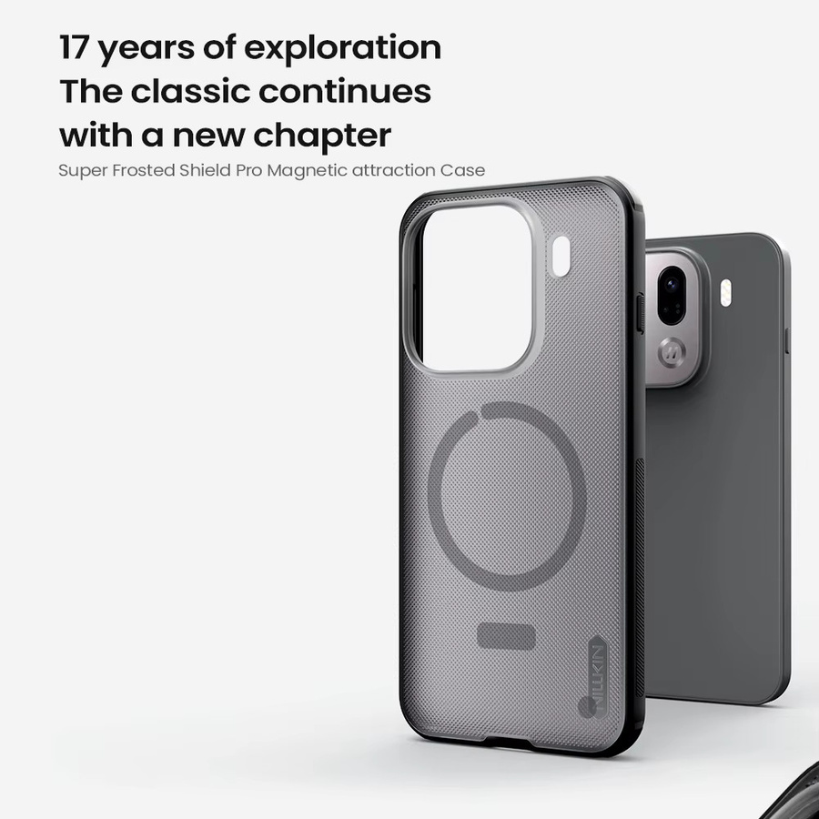 Nillkin Super Frosted Shield Pro Magnetische Schutzhülle für OPPO Find X9 Pro und OPPO Find X9 in Schwarz und Transparent, Stoßfest und Anti-Fingerprint - Bild 2