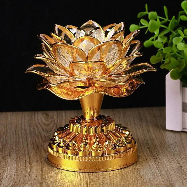 Levi GO Bunte LED-Lotuslampe in Gold und Multicolour für buddhistische Rituale - Bild 1