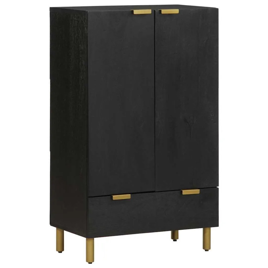vidaXL Highboard Schwarz aus Holzwerkstoff B/T/H: 60 x 33 x 100 cm - Bild 2