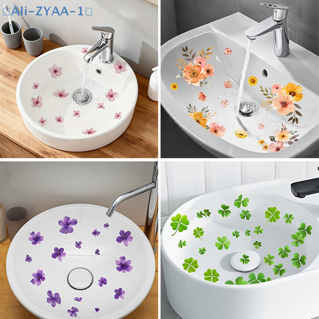 JETTING Blumige Aufkleber für Badezimmer und Toilette, wasserfeste und abnehmbare botanische Dekorationen - Bild 1