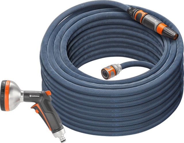 Gardena Liano Xtreme Gartenschlauch-Set mit 30 m Schlauchlänge und Gardena Premium Metall-Brause - Bild 1