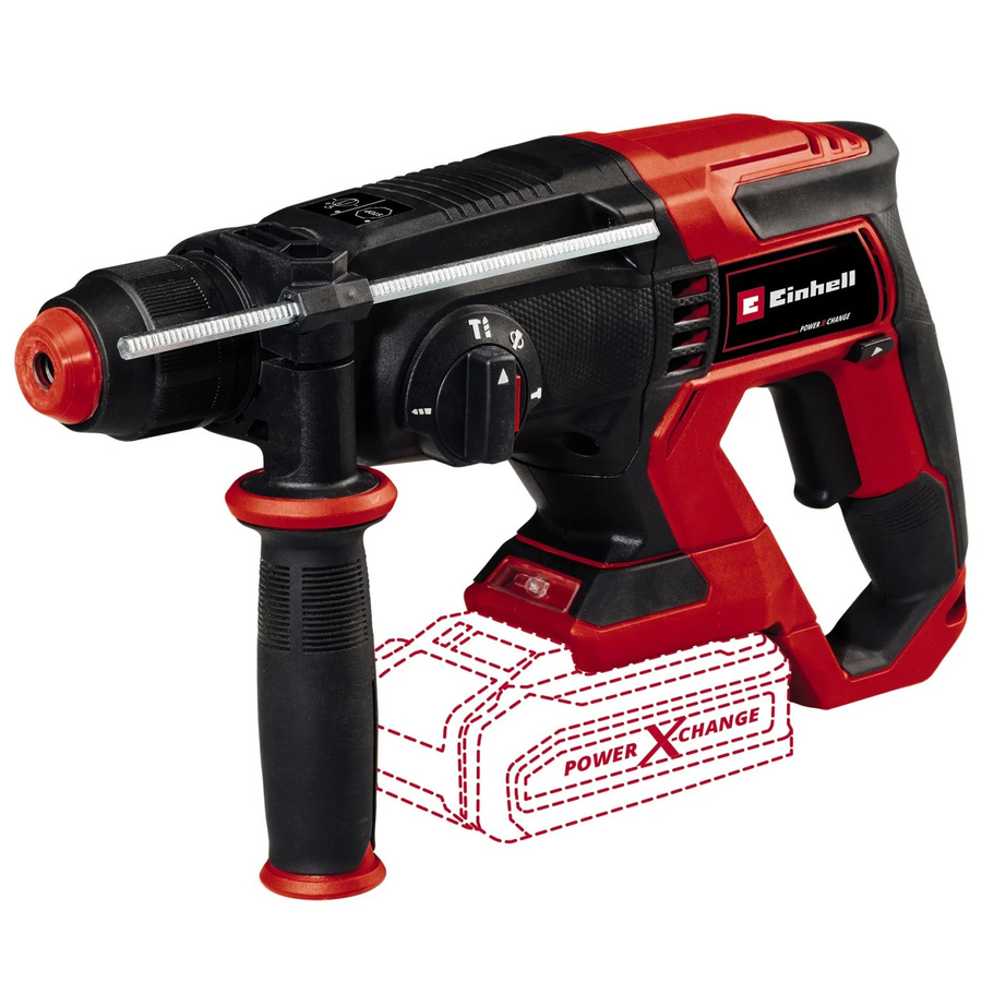 Einhell Power X-Change Akku-Bohrhammer TE-HD 18/20 Li Solo in Rot/Schwarz mit Koffer - Bild 2