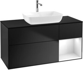V&B Waschtischunterschrank Finion in Weiß und Schwarz, B/T/H: 120 x 50,1 x 50,1 cm - Bild 1