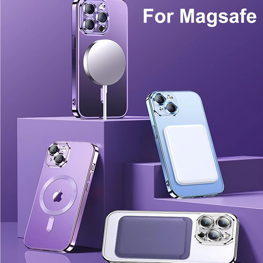 Magnetische Schutzhülle für iPhone in Gold mit Kameralinsen-Schutzglas für MagSafe kabelloses Laden von EIENACOCO - Bild 6