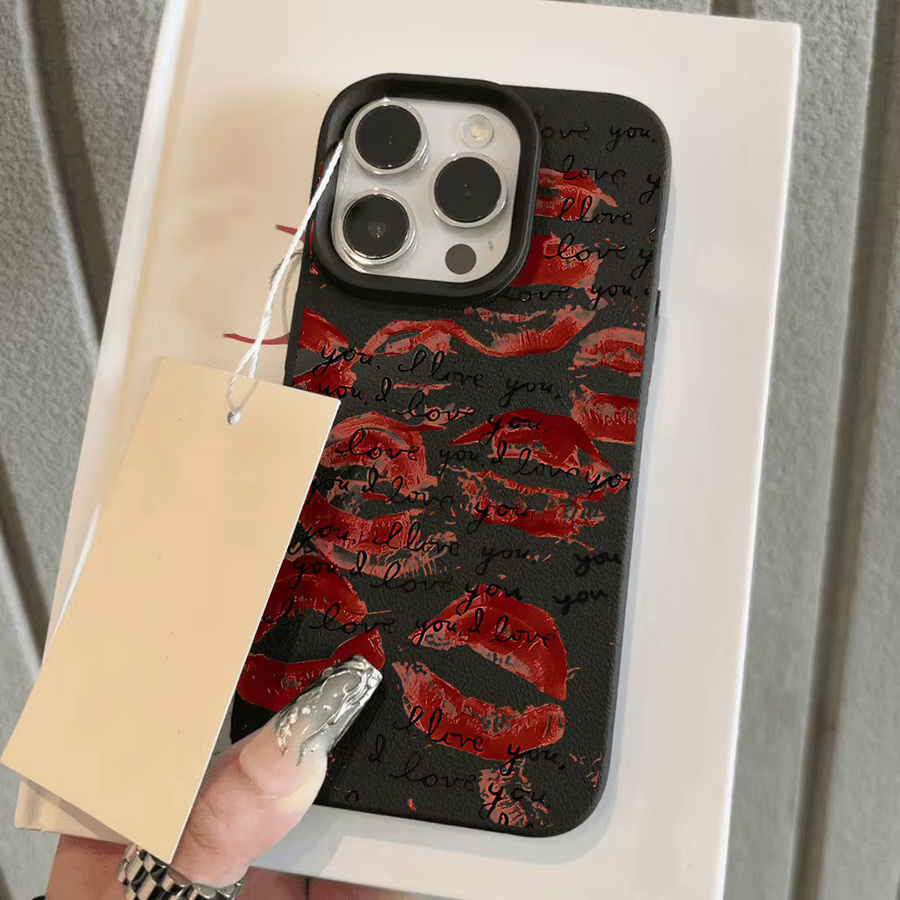 Stoßfeste Silikon-Handyhülle mit rotem Lippen-Design für Apple iPhone 11 bis 17 Pro Max, Farbe: Rot/Weiß - Bild 4