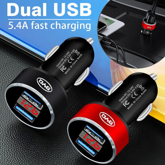 BYD Auto-Ladegerät mit 2 USB-Anschlüssen, Schnellladung und Digitalanzeige - Bild 1