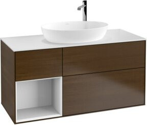 V&B Waschtischunterschrank Finion mit Wandbeleuchtung, Weiß lackiert, Breite: 120 cm, Tiefe: 50,1 cm, Höhe: 50,1 cm - Bild 1