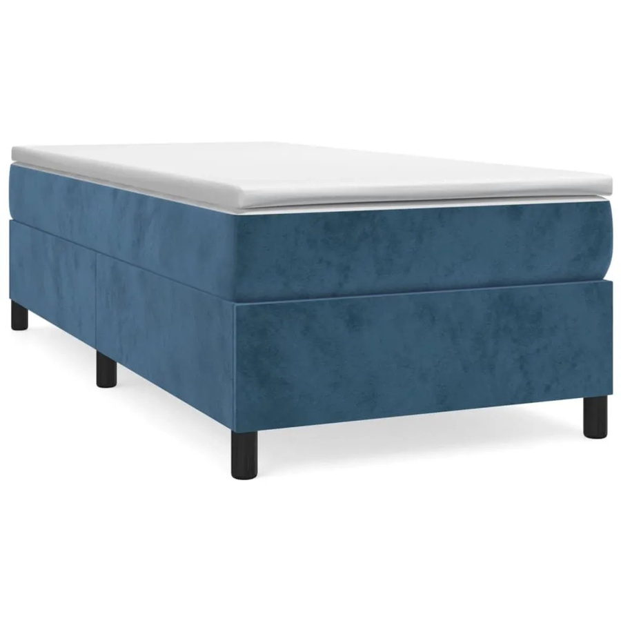 vidaXL Boxspringbett aus Samt in Dunkelblau, B/T/H: 90 x 200 x 35 cm - Bild 2