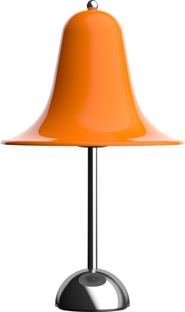 Verpan Pantop Tischleuchte in Orange und Weiß mit silbernen Metallelementen und E27 Fassung - Bild 1
