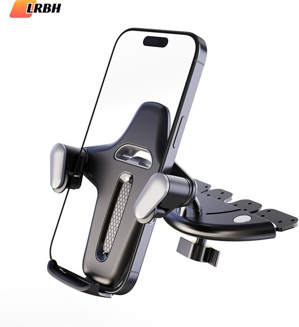 Robuste CD-Schlitz-Handyhalterung mit Einhandbedienung für alle Smartphones in Schwarz oder Lila - Bild 1