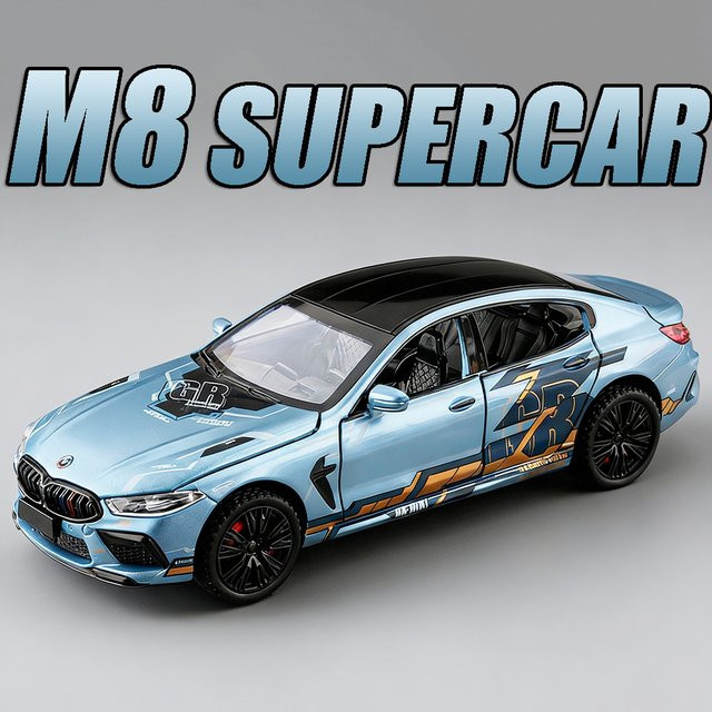 MAKEDA M8 X3M Modell Spielzeug, 1:32, Metall, mit Licht und Sound, Blau - Bild 1