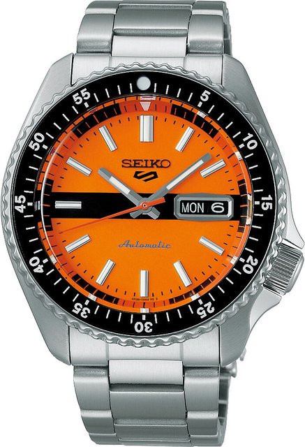 Seiko Armbanduhr Automatik, Edelstahl, Orange, 43 mm, Herren - Bild 1