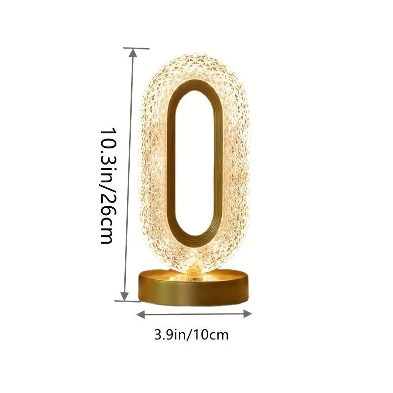 GGbingo 3D Track Kristall Tischlampe mit USB-Anschluss, Transparent/Gold, B/T/H: 26,0 x 10,0 x 10,0 cm - Bild 6