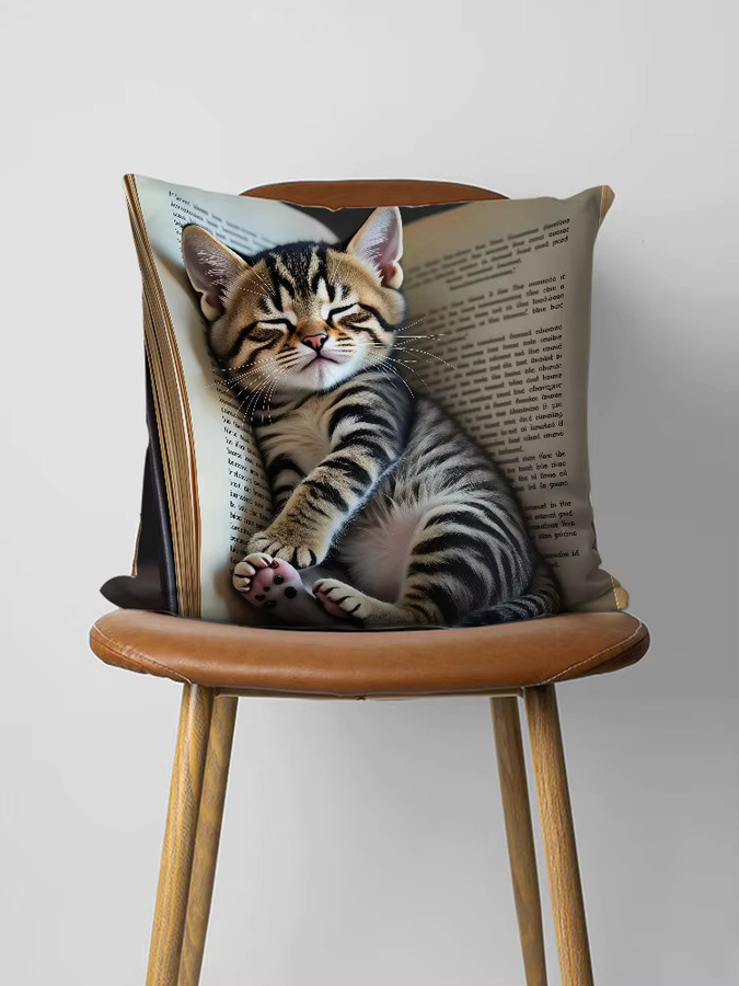 Creative Sleep Kissenbezug Cat Fashion aus weichem Plüsch, quadratisch, Mehrfarbig, Breite: 30 cm, Breite: 30 cm - Bild 7