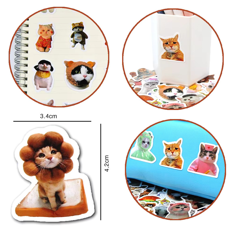 Kawaii Katzen Aufkleber Set für Scrapbooking, Notebook und Laptop in Multicolour - Bild 1
