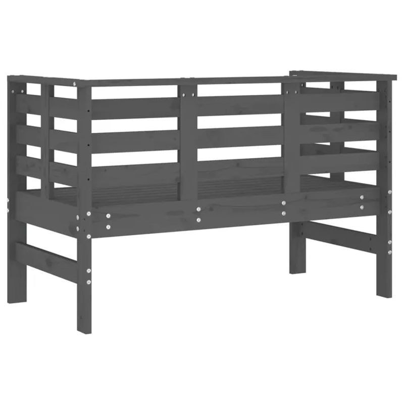 Vidaxl Gartenbank aus massivem Kiefernholz in Grau, B/T/H: 111,5 x 53 x 71 cm - Bild 1