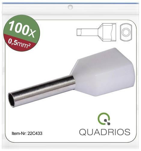 Quadrios 22C433 Zwillings-Aderendhülse 0,5mm² Teilisoliert Weiß - Bild 1